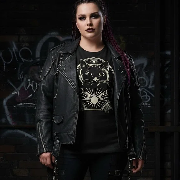 TORRID Nightfall Oversized Mystical Cat Head Graphic Tee NWT Size 2X - Picture 3 of 15